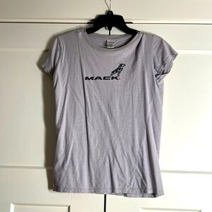 Grey trucker T-shirt with metallic fabric